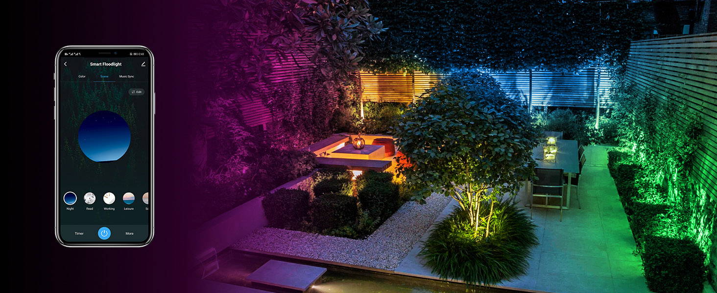 Novostella Bloom 2nd Gen 20W RGBCW Smart Flood Lights